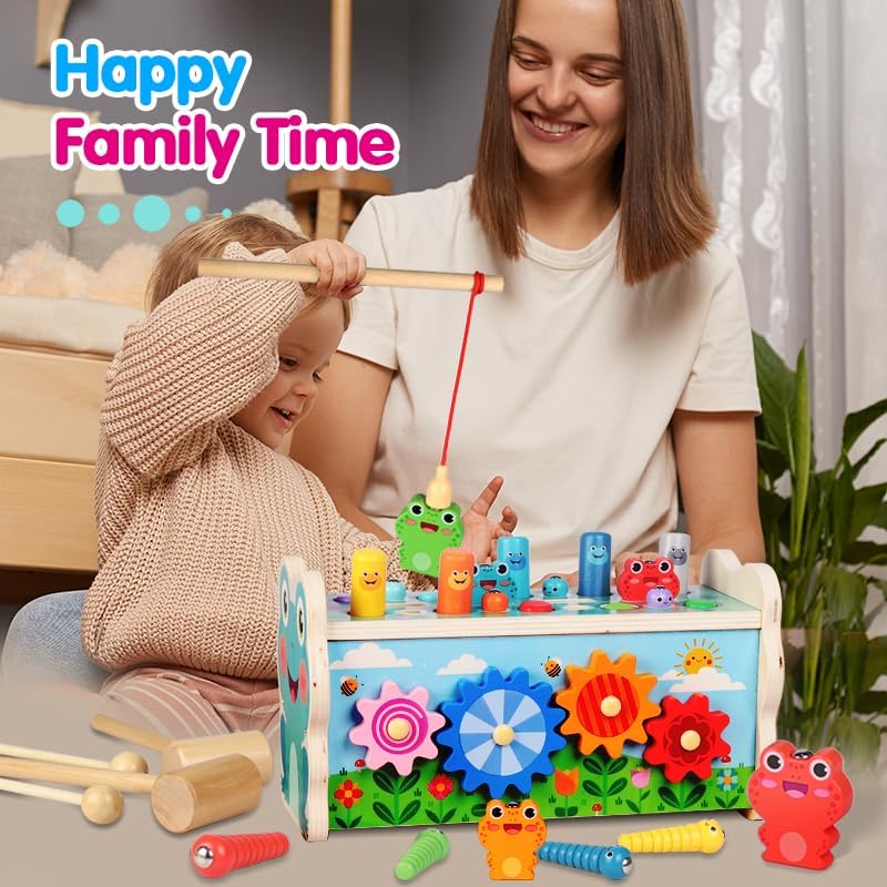 6in1 Wooden Multi-functional Xylophone & Fishing Game