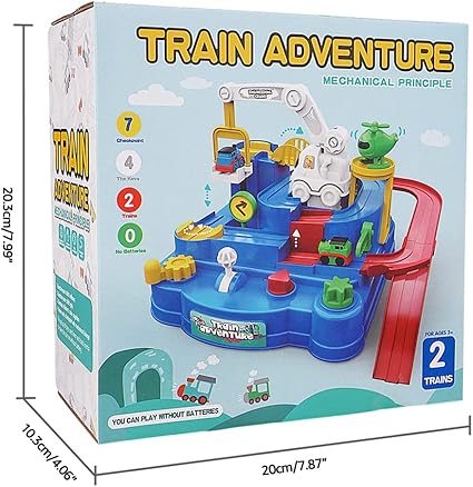 Manual Mechanical Train Adventure Track Set - 2Pcs Assorted Trains