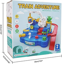 Thumbnail for Manual Mechanical Train Adventure Track Set - 2Pcs Assorted Trains