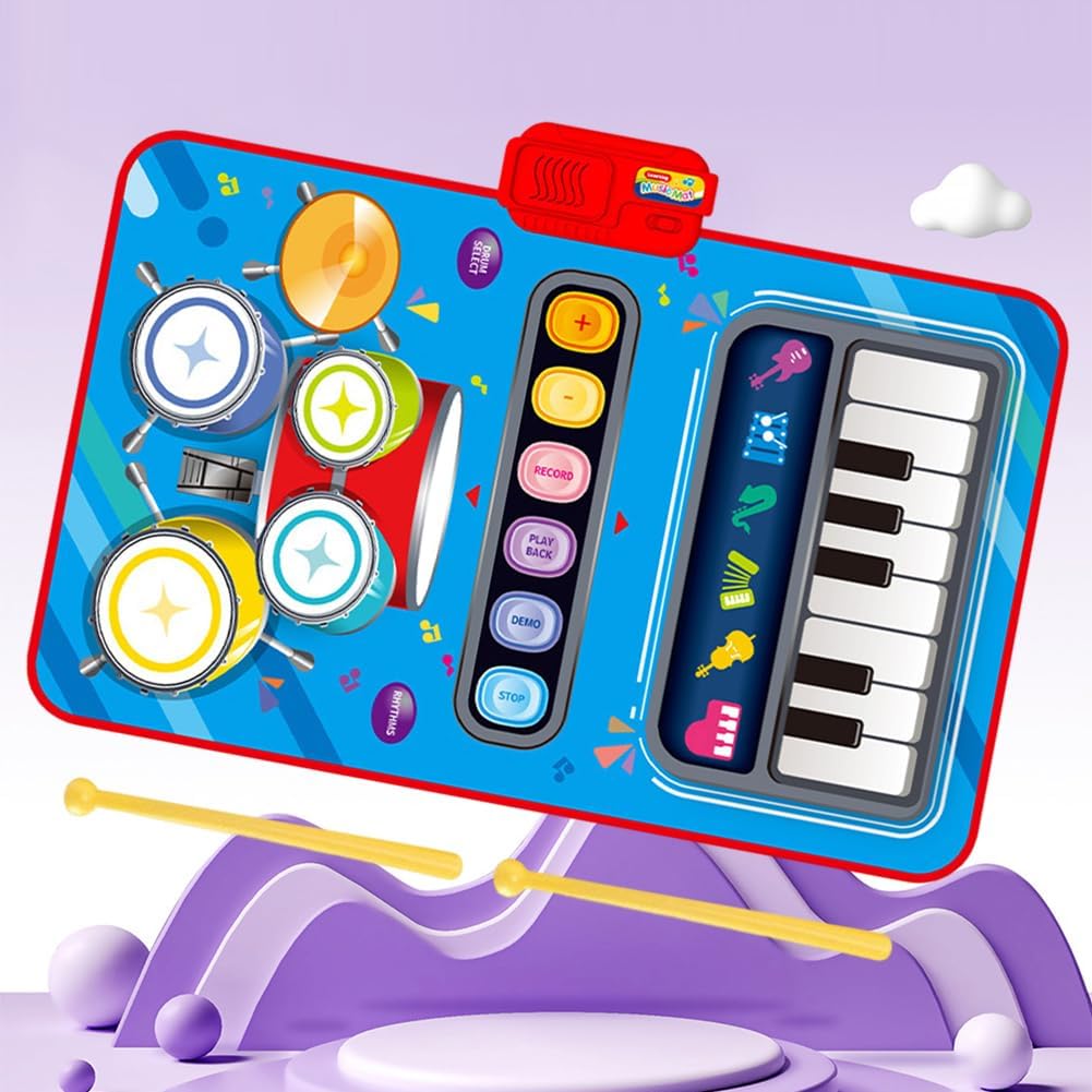 2in1 Electronic Kids Musical Drum Piano Play-Mat