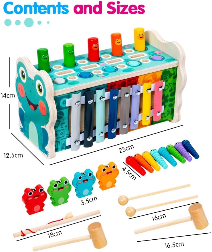 6in1 Wooden Multi-functional Xylophone & Fishing Game