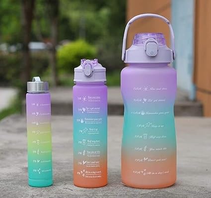 3Pcs Premium Plastic Colorful Water Bottle