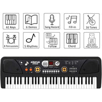 Thumbnail for 61 Keys BigFun Electronic Keyboard Piano With Mic