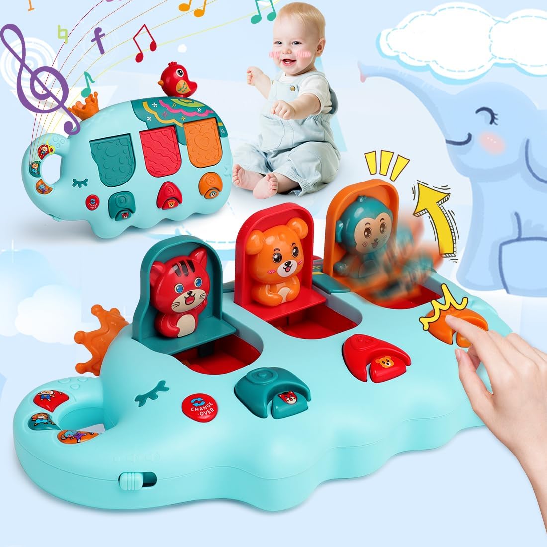 Kids Musical Animal Pop-up Activity Toy With Light