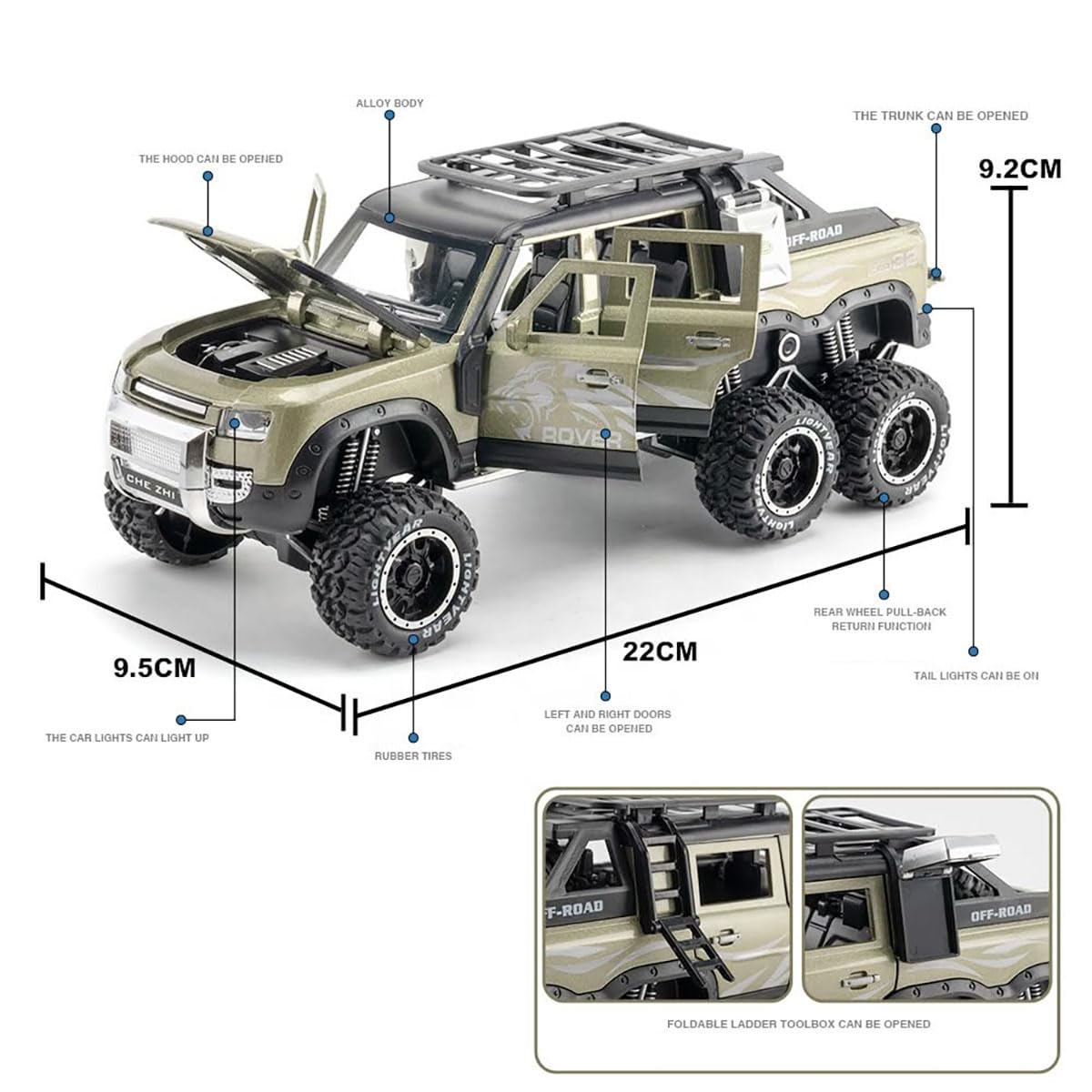 1:24 Diecast Land Rover Defender Off-Road Model