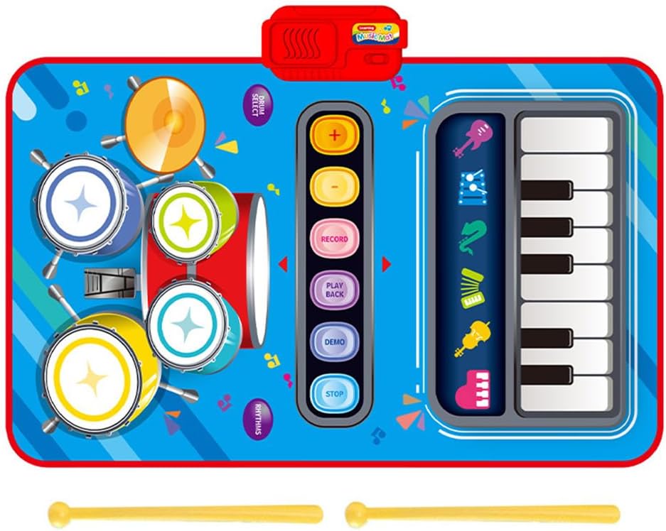 2in1 Electronic Kids Musical Drum Piano Play-Mat