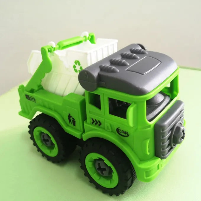 DIY 4Pcs City Sanitation Screw Vehicle