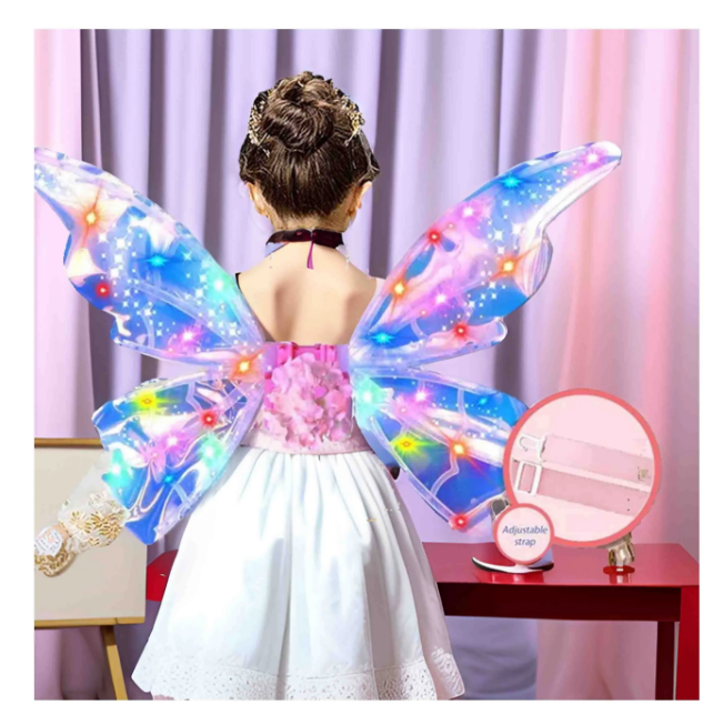 Rechargeable Faerie Wings With Light & Music