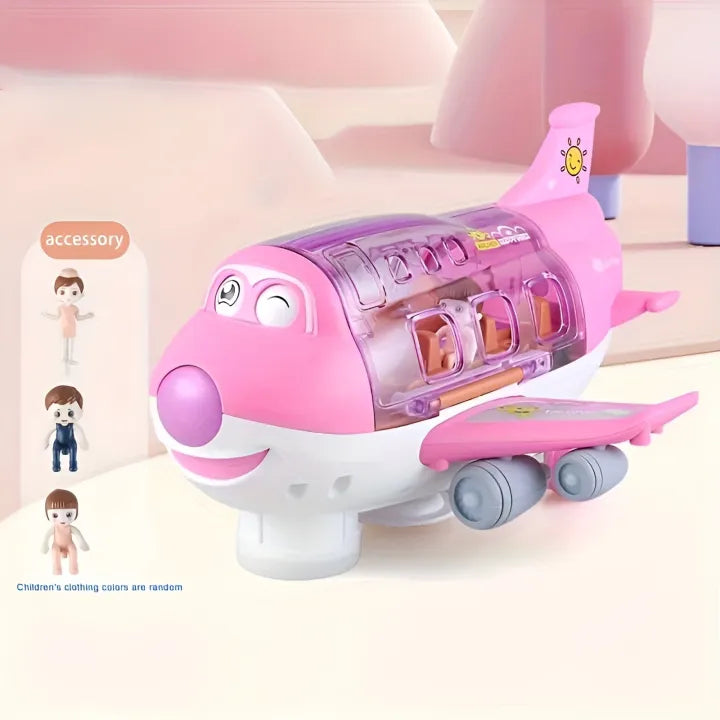 Battery Operated Airliner Toy With Light & Sound - Pink