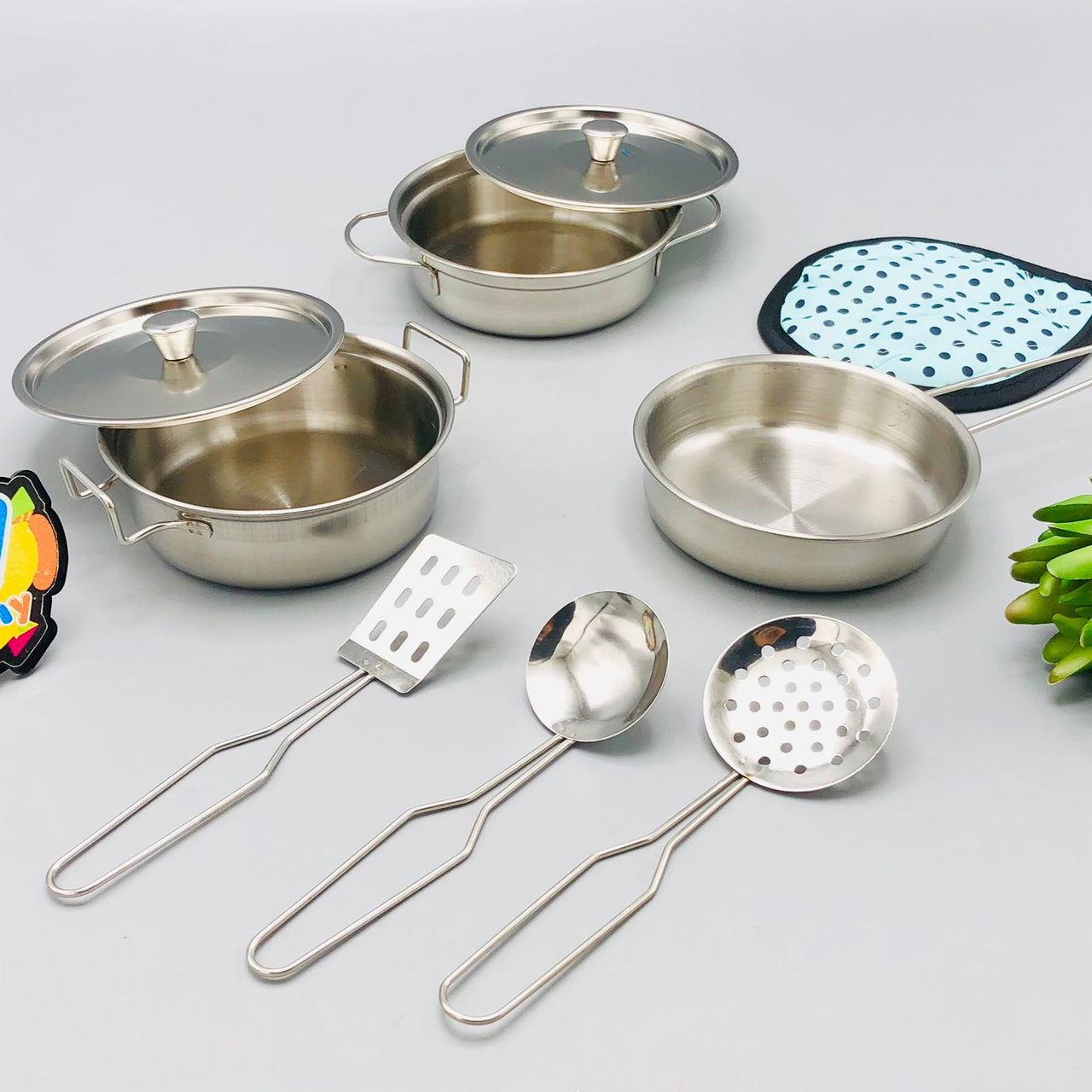 7Pcs Metal Pots & Pan Set For Kids