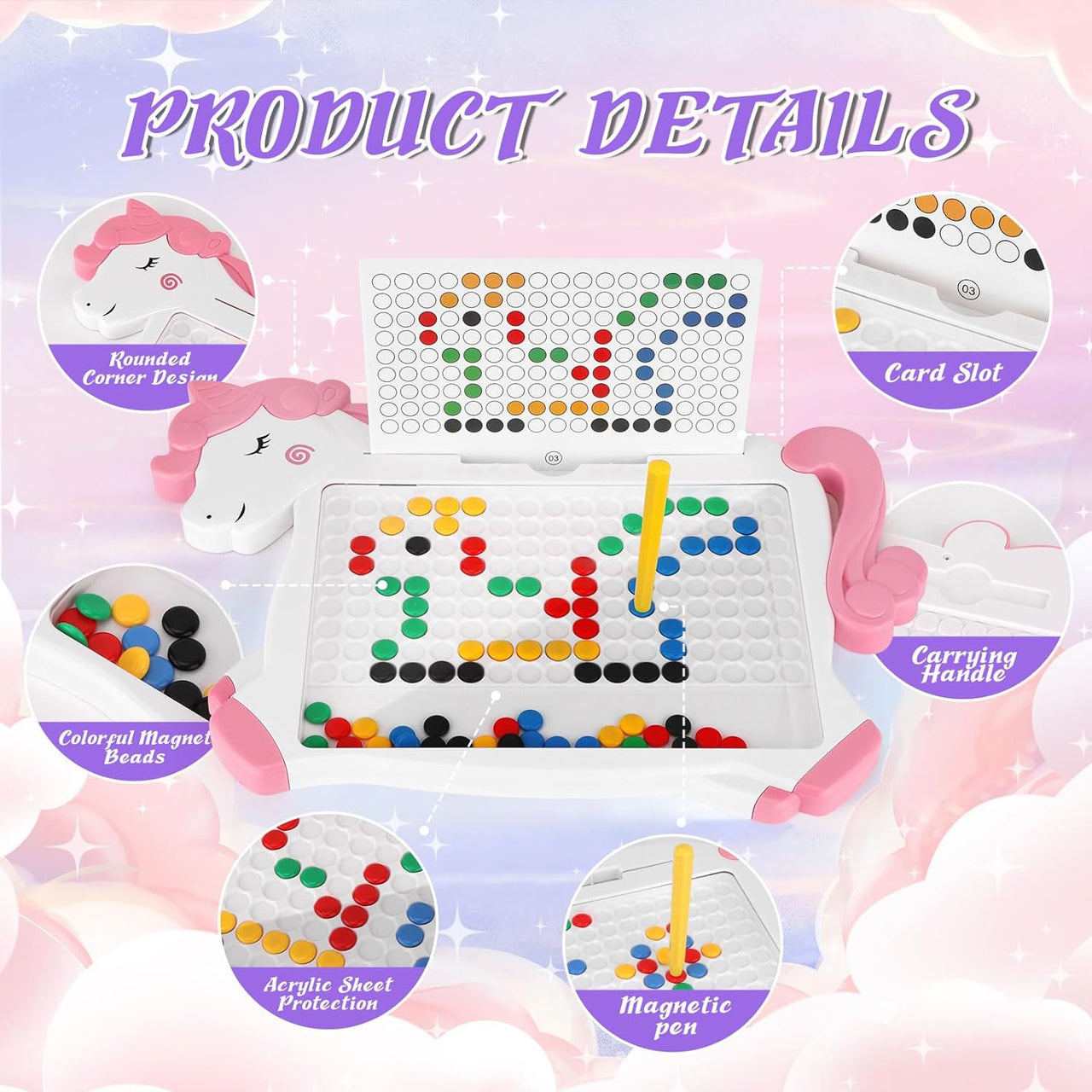 Unicorn Magnetic Beads Drawing Board