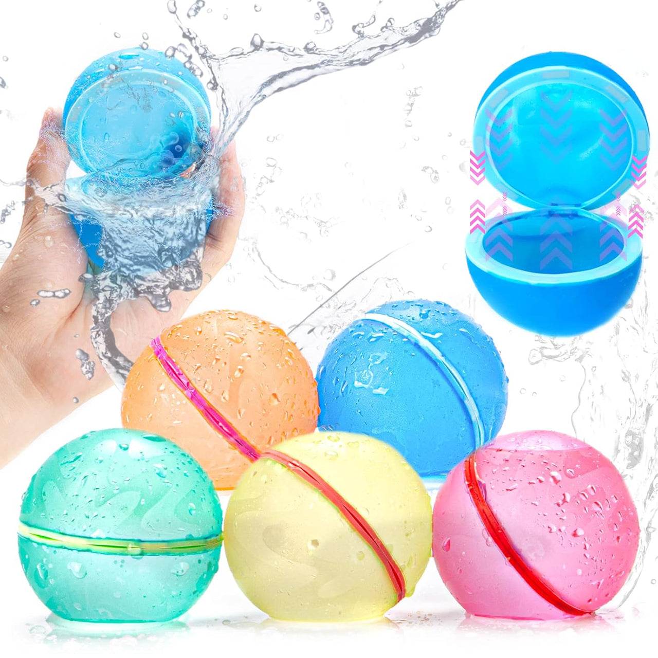 Reusable Soft Silicon Water Balls - Pack Of 6