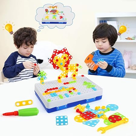 239+ Pieces Kids Creative Mosaic Drill Puzzle Box