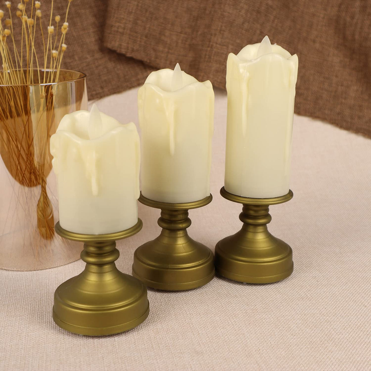 3Pcs Realistic LED Candle For Decoration