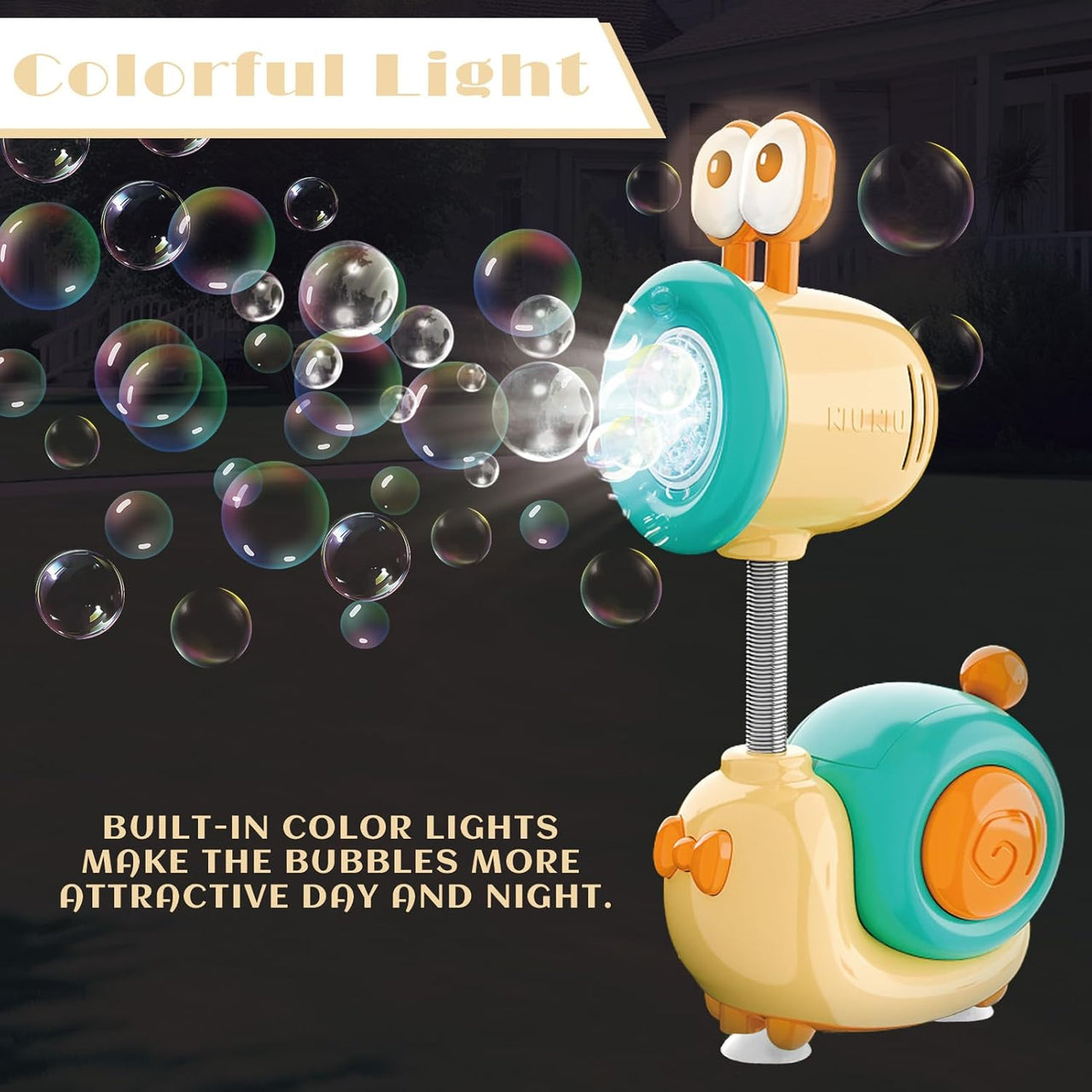 Rechargeable Snail Colorful Bubble Machine