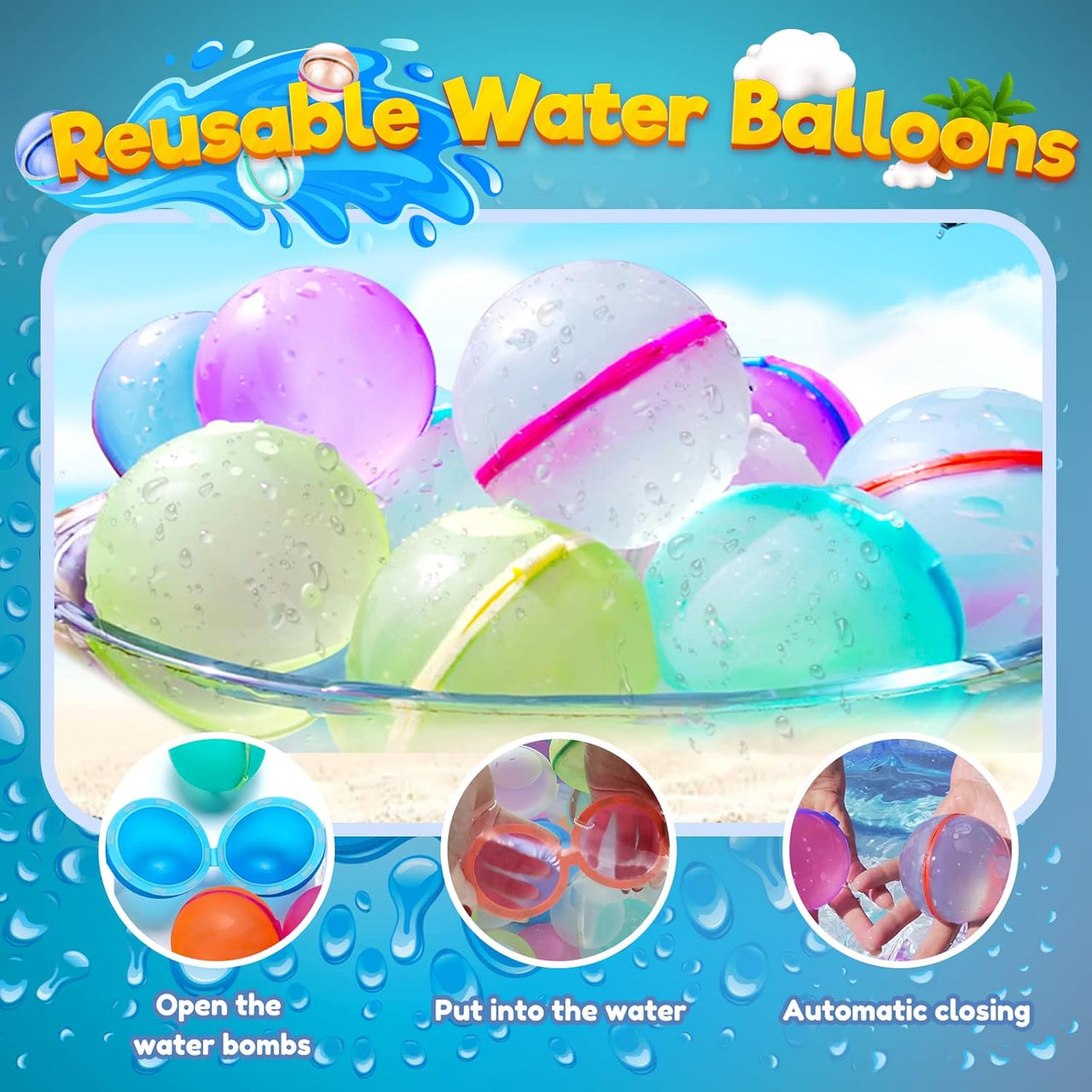 Reusable Soft Silicon Water Balls - Pack Of 6