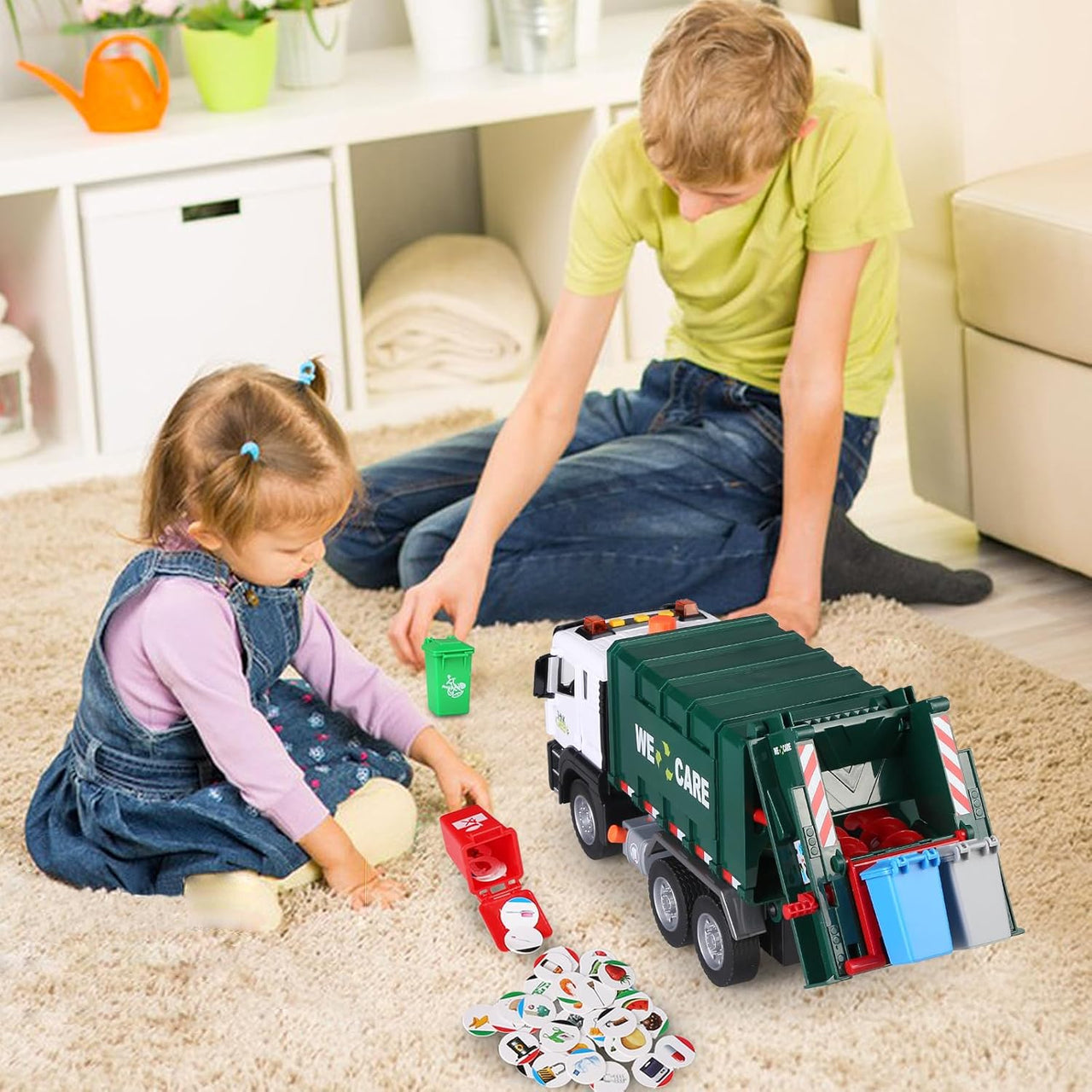 1:10 Friction Garbage Truck With Light & Sound