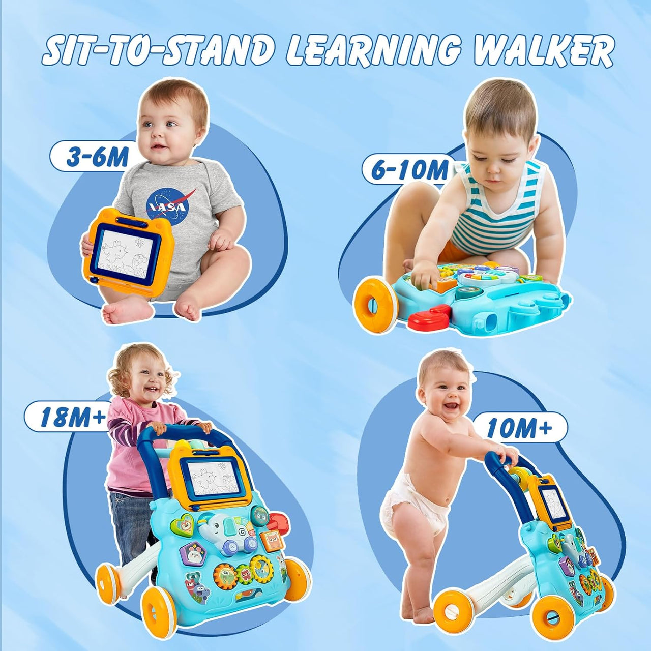 Huanger Baby Musical Walker With Dazzling Lights