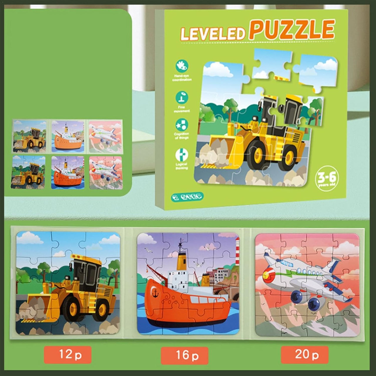 3in1 Magnetic Jigsaw Puzzle Book - Assortment