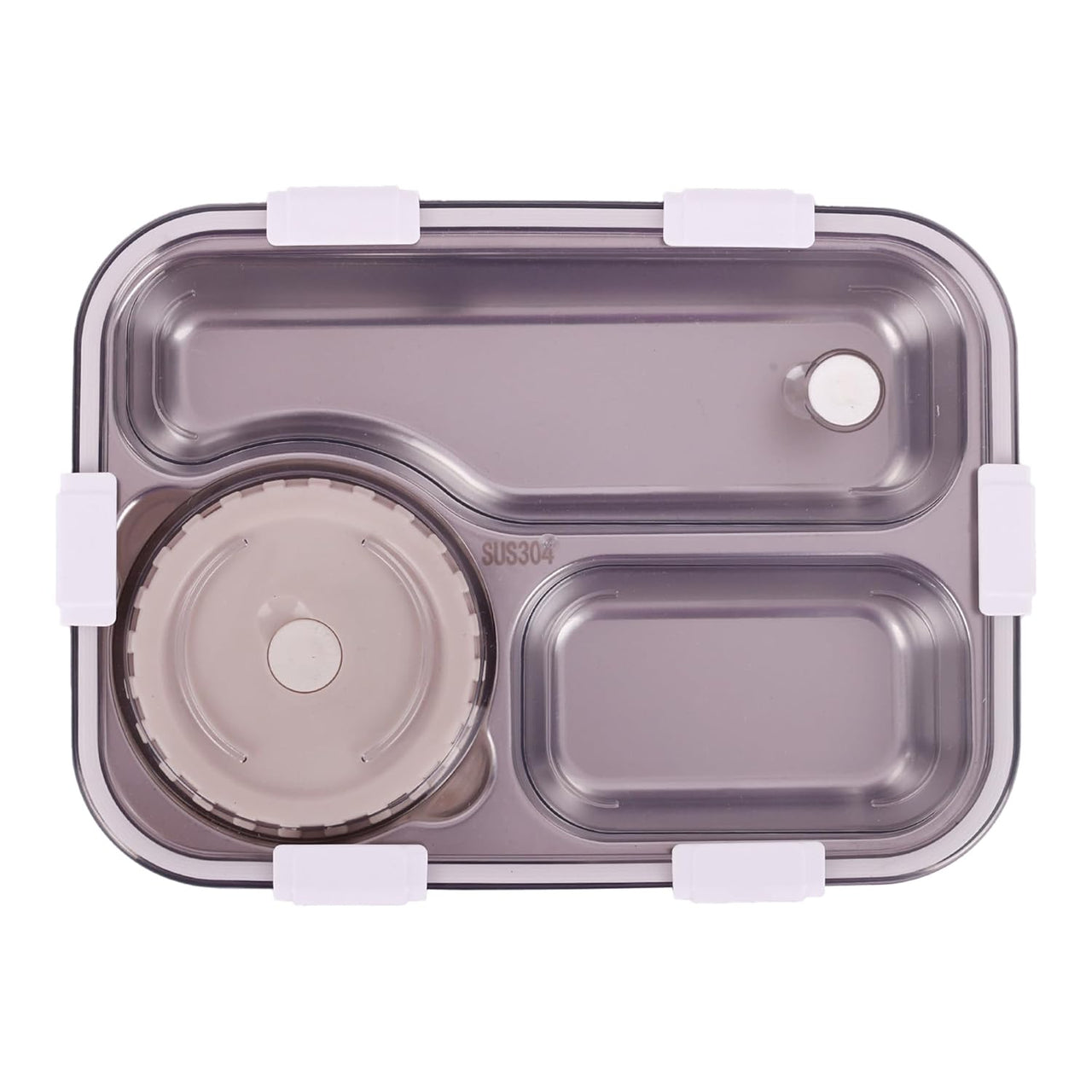 Stainless Steel 3 Grid With Bowl Lunch Box