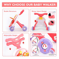 Thumbnail for Huanger 2in1 Baby Musical Walker & Activity Table - Pink