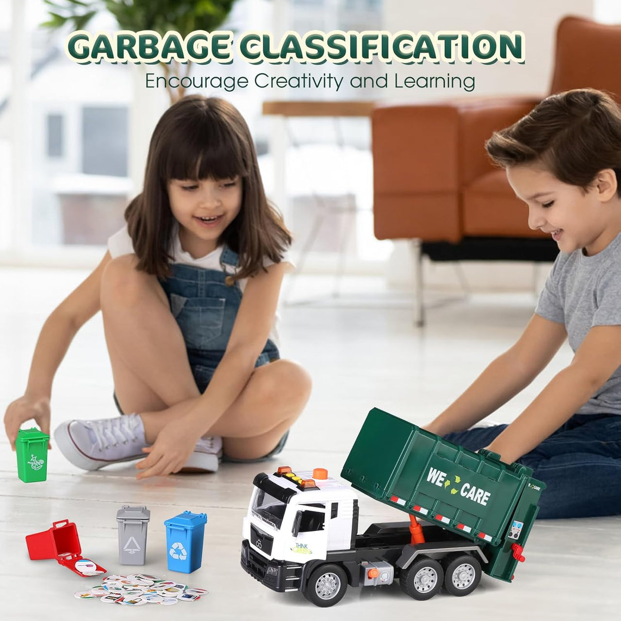 1:10 Friction Garbage Truck With Light & Sound