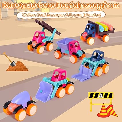 65Pcs DIY Construction Vehicle & Magnetic Building Blocks