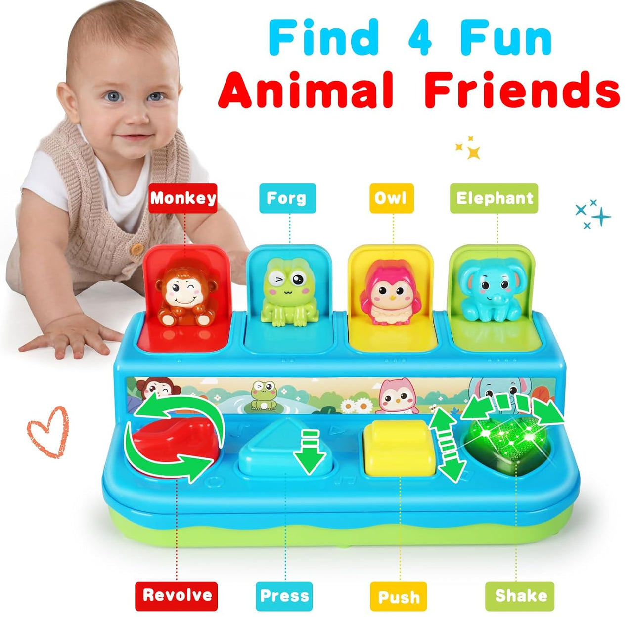 Interactive Pop-up Animal Activity Toy