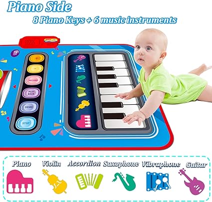 2in1 Electronic Kids Musical Drum Piano Play-Mat