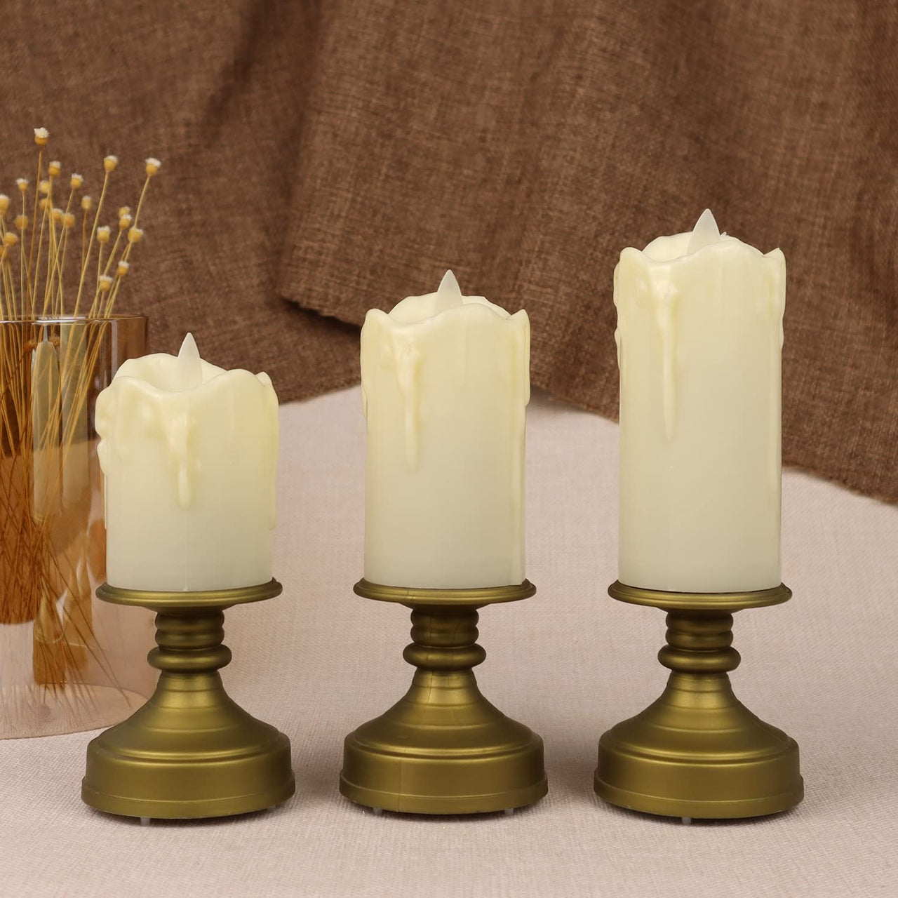 3Pcs Realistic LED Candle For Decoration