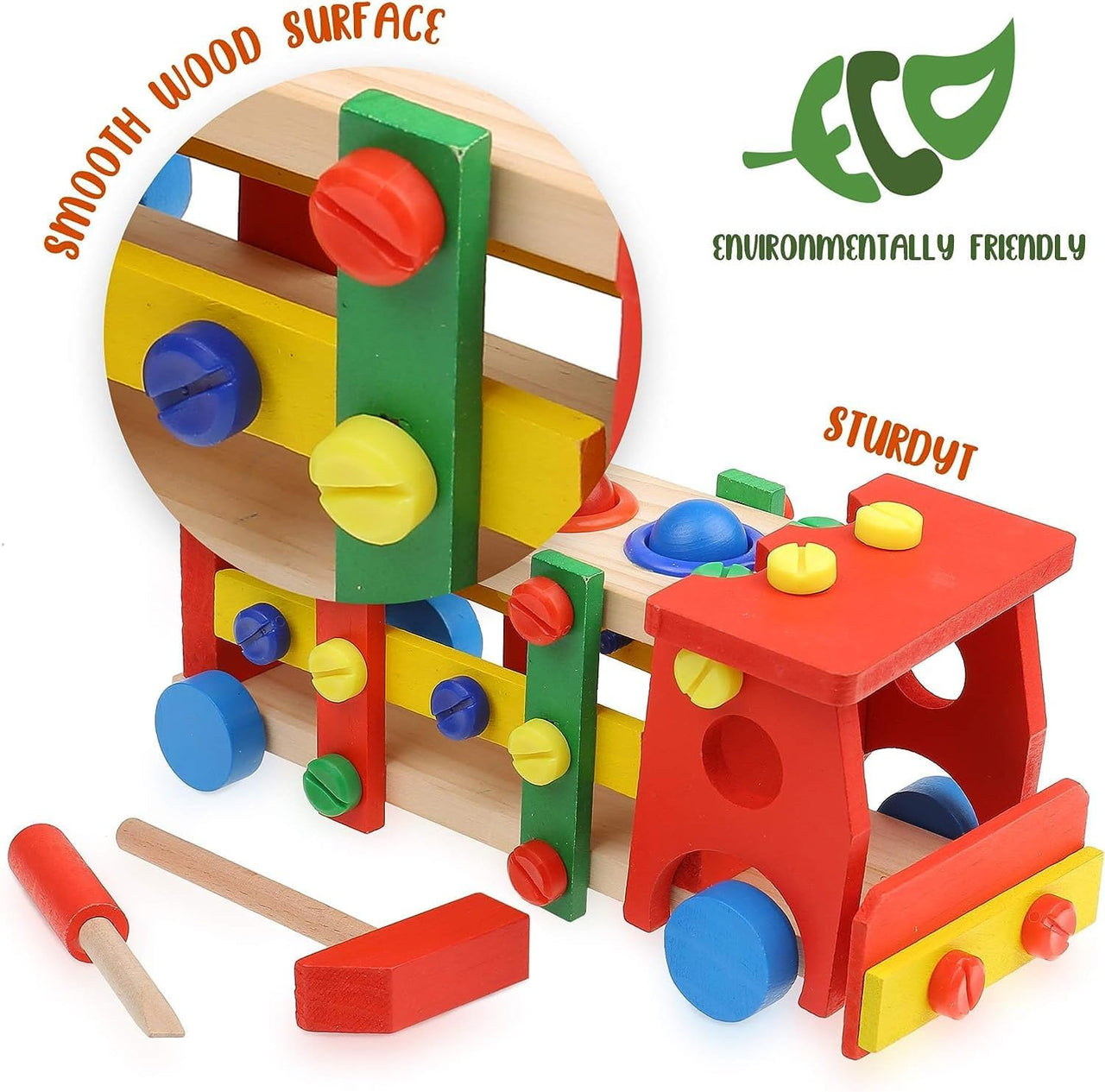 Wooden Multi-functional Reassembly Screw Car