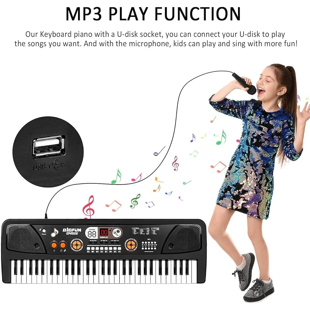 61 Keys BigFun Electronic Keyboard Piano With Mic