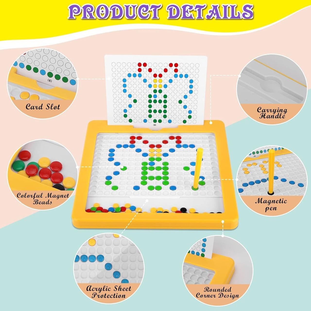 Kids Mini Magnetic Beads Drawing Board