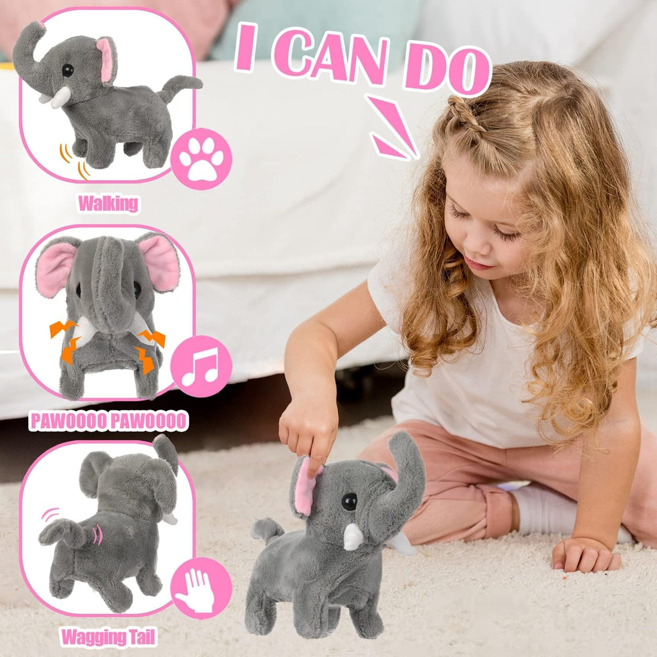 Walking Plush Pet Elephant With Sound & Box