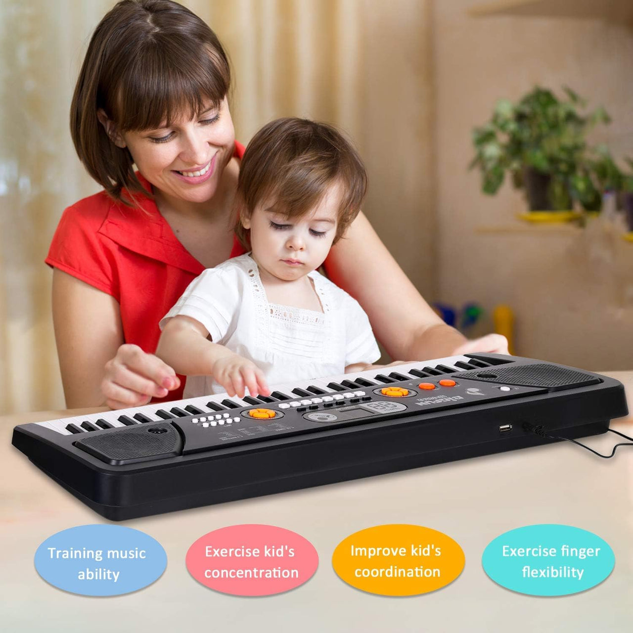 61 Keys BigFun Electronic Keyboard Piano With Mic