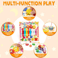 Thumbnail for 4in1 Wooden Montessori Funny Fishing & Xylophone Game Board