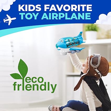 Battery Operated Airliner Toy With Light & Sound - Blue