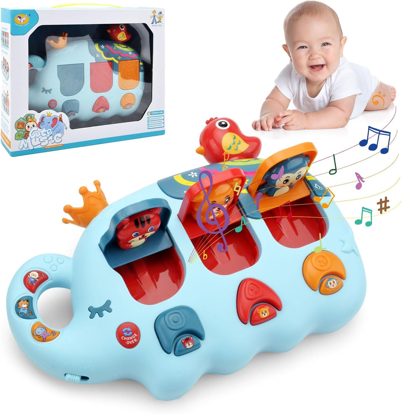 Kids Musical Animal Pop-up Activity Toy With Light