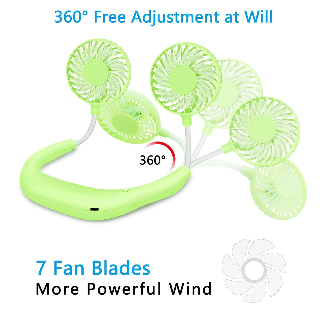 Wearable Sports Neck Fan With Rechargeable Battery