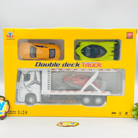 Thumbnail for 1:24 Diecast Metal Double Deck Vehicles Carrying Truck