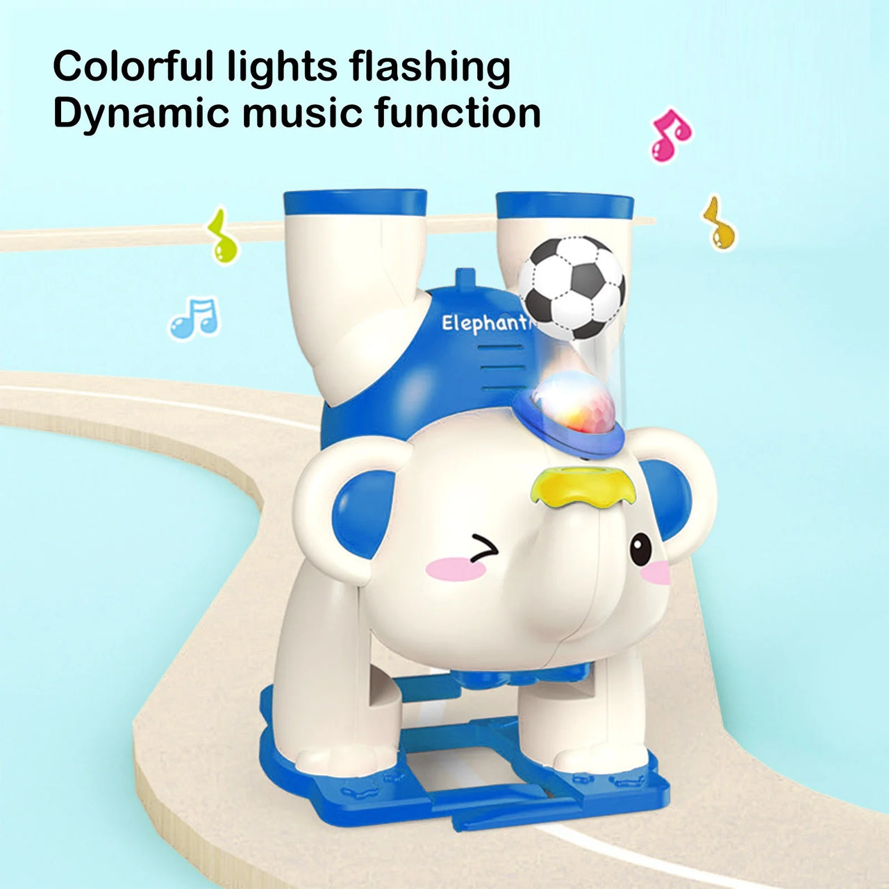 Electric Walking Ball Blowing Elephant With Light & Music