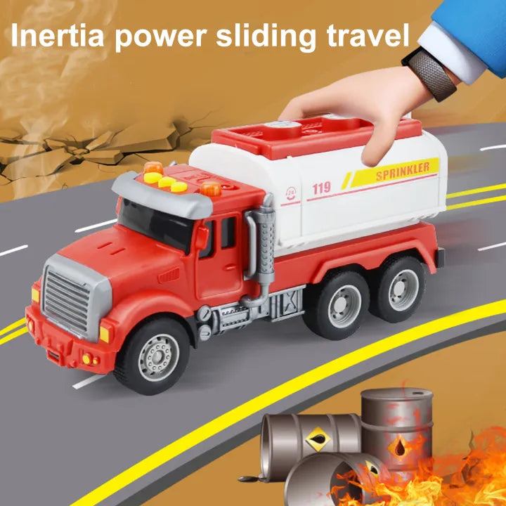 1Pc Inertial Power Fire Engine Vehicle - Assortment