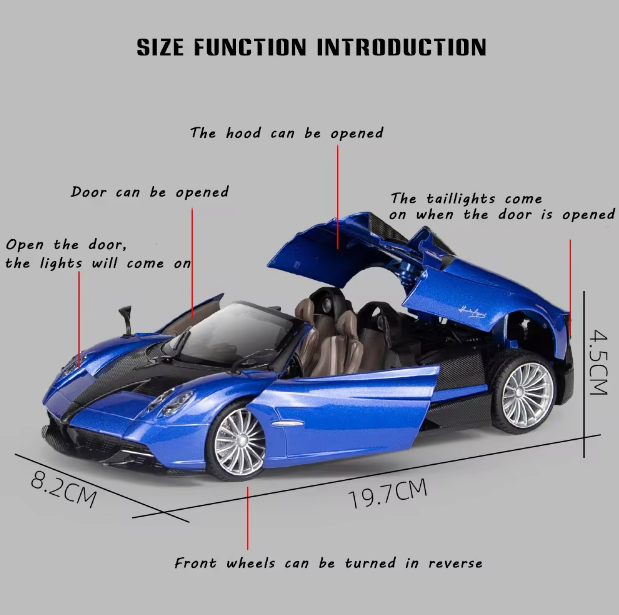 1:24 Diecast Pagani Huayra Roadster Official Licensed Model