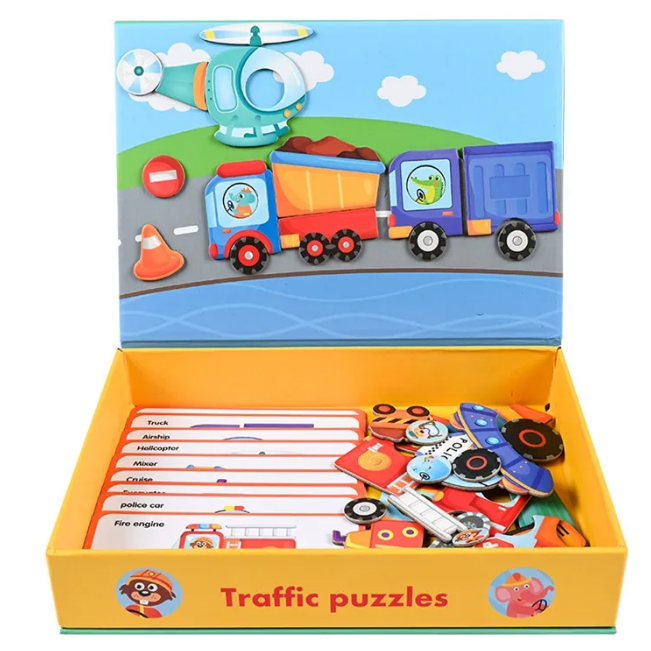 Jigsaw Magnetic Puzzle Pieces With Storage Box - Assortment