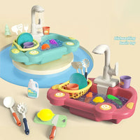 Thumbnail for 19Pcs Battery Operated Kitchen Wash Basin Play Set