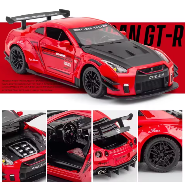 1:24 Diecast Nissan GTR R35 Model With Smoke