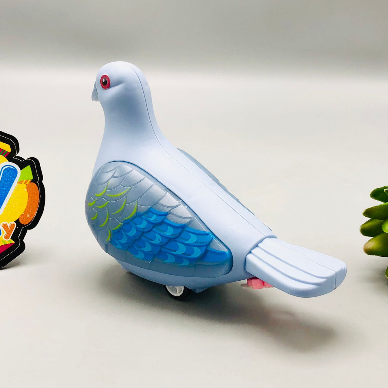 Pull Along Luminous Pigeon Toy - 1Pc