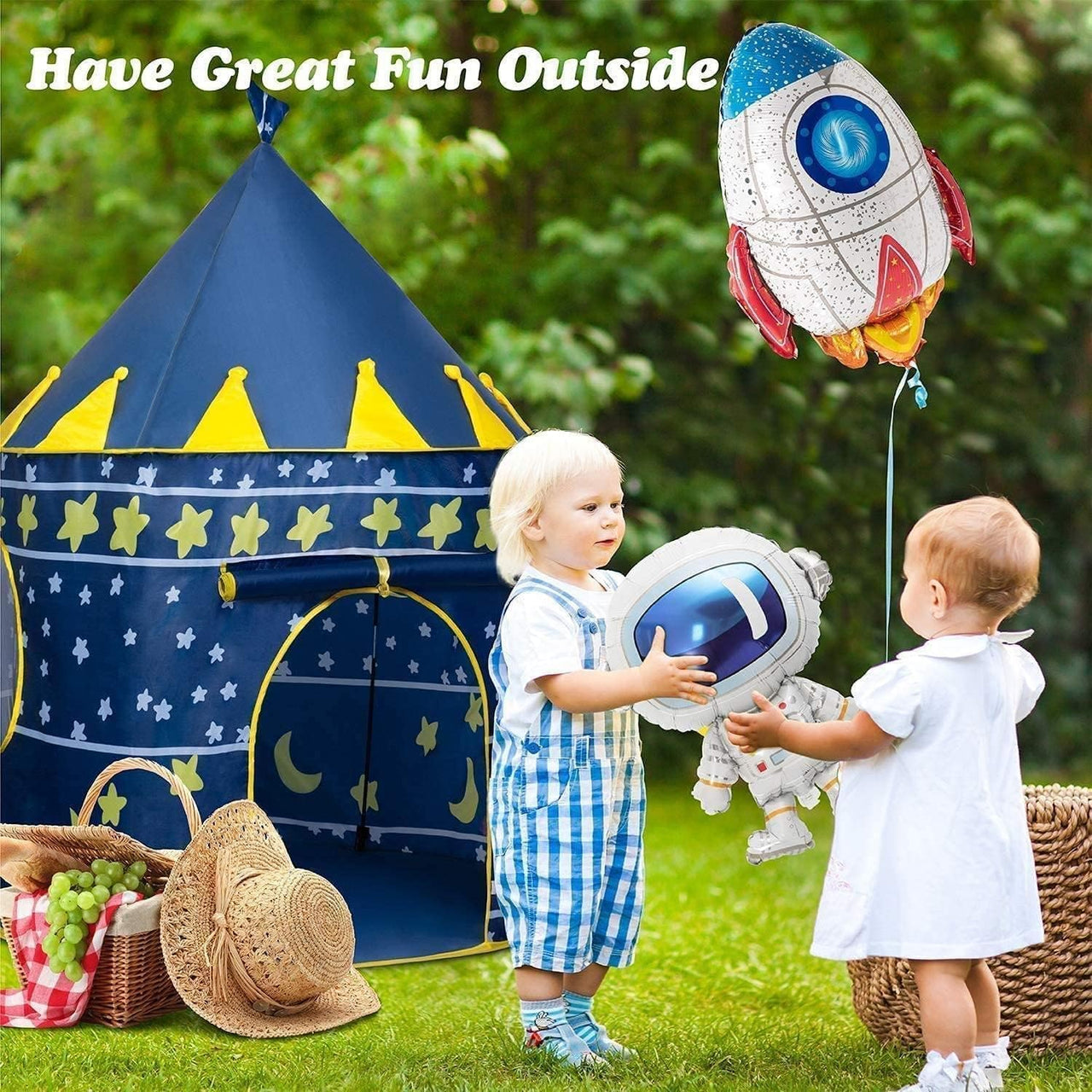 Portable Cubby Tent House For Kids - Blue