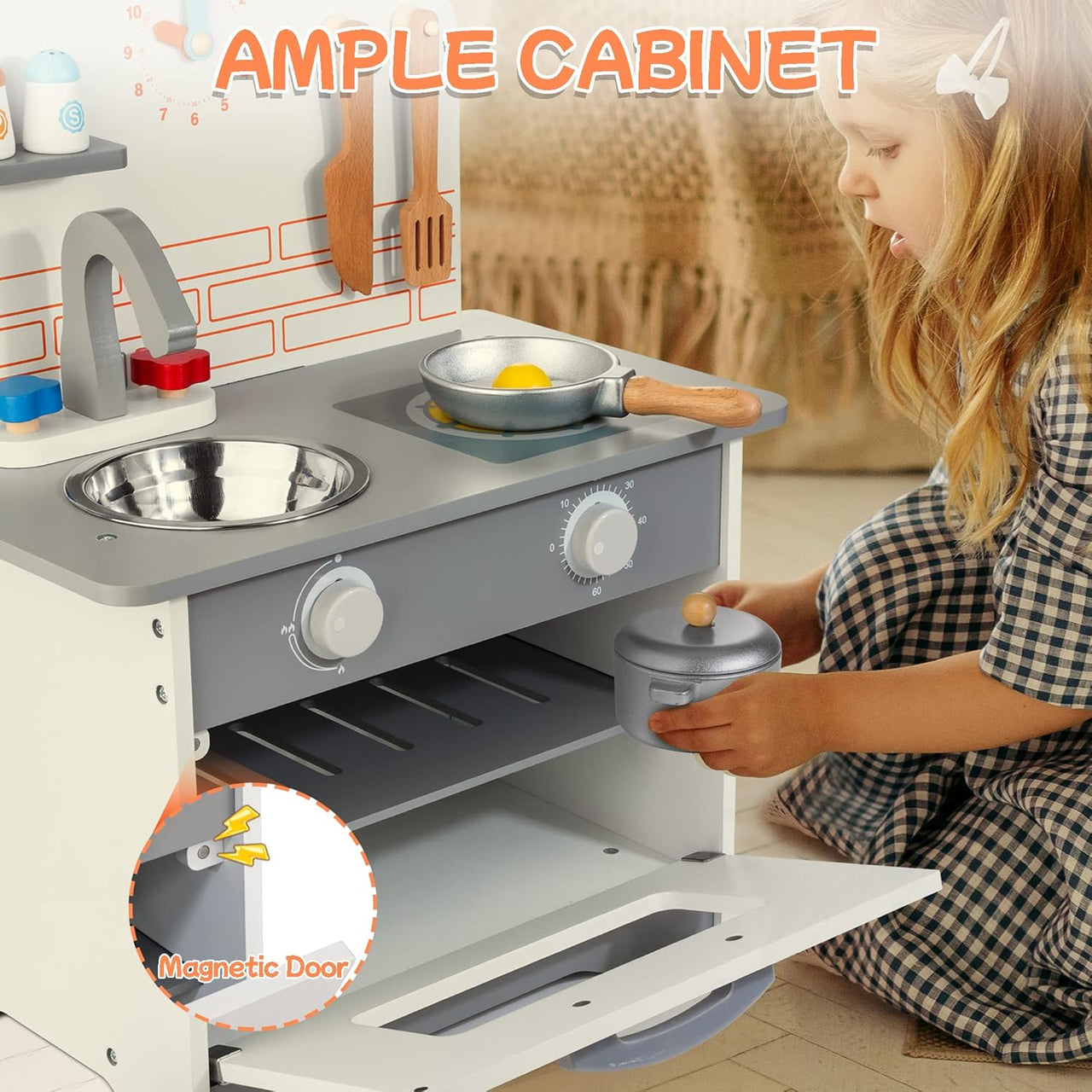 Wooden Mini Pretend European Style Kitchen Set