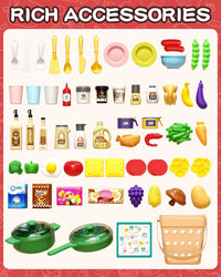 Thumbnail for 63Pcs Pretend Play Steam Kitchen Set With Light & Sound